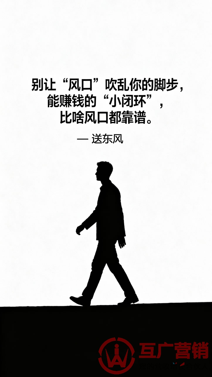 “别让‘风口’吹乱你的脚步,能赚钱的‘小闭环’,比啥风口都靠谱。”